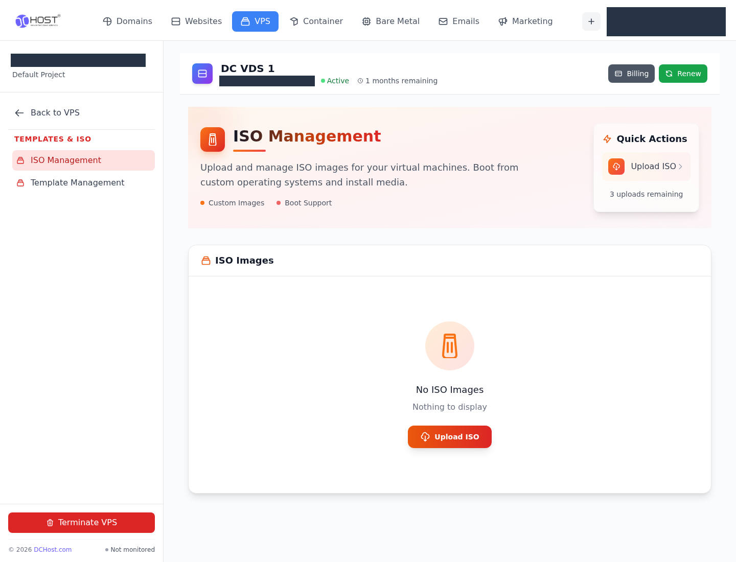 ISO Management: ISO listesi. İlgili menü ve kontrollerin portal görünümü.