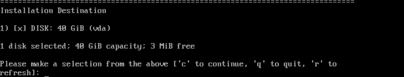 Kurulum yapılacak sanal diski kontrol edin; gerçek CentOS Stream kurulum ekranı.
