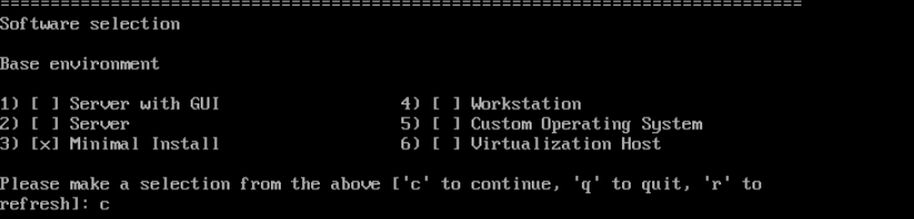 Minimal Install ortamını seçin; gerçek CentOS Stream kurulum ekranı.