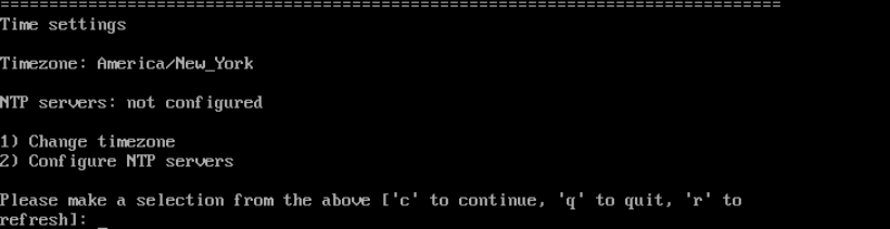 Saat dilimini değiştirme menüsünü açın; gerçek CentOS Stream kurulum ekranı.