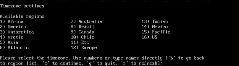 Bölge listesinden Europe seçin; gerçek CentOS Stream kurulum ekranı.