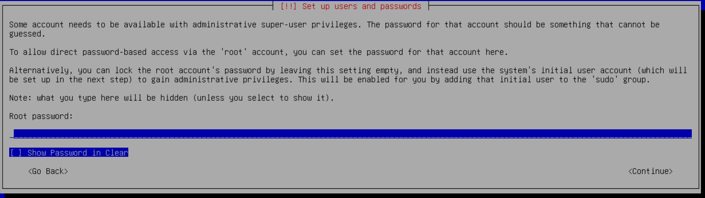Yönetim için sudo kullanın; gerçek Debian kurulum ekranı.